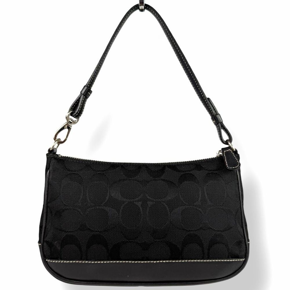 Coach Y2K Vintage 6094 Mini Baguette Black Signature Jacquard Shoulder Bag
